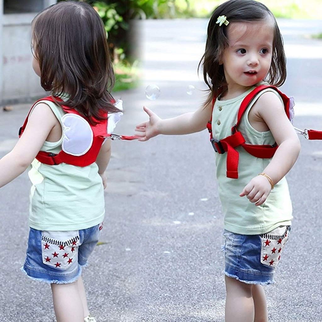 SNOWIE SOFT Baby Safety Walking Harness; Child Toddler Anti-Lost Belt Harness Reins with Leash Kids Assistant Strap Angel Wings Travel Haress for 1-8 Years Boys and Girls (Red) SNOWIE SOFT Baby Safety Walking Harness; Child Toddler Anti-Lost Belt Harness Reins with Leash Kids Assistant Strap Angel Wings Travel Haress for 1-8 Years Boys and Girls (Red)